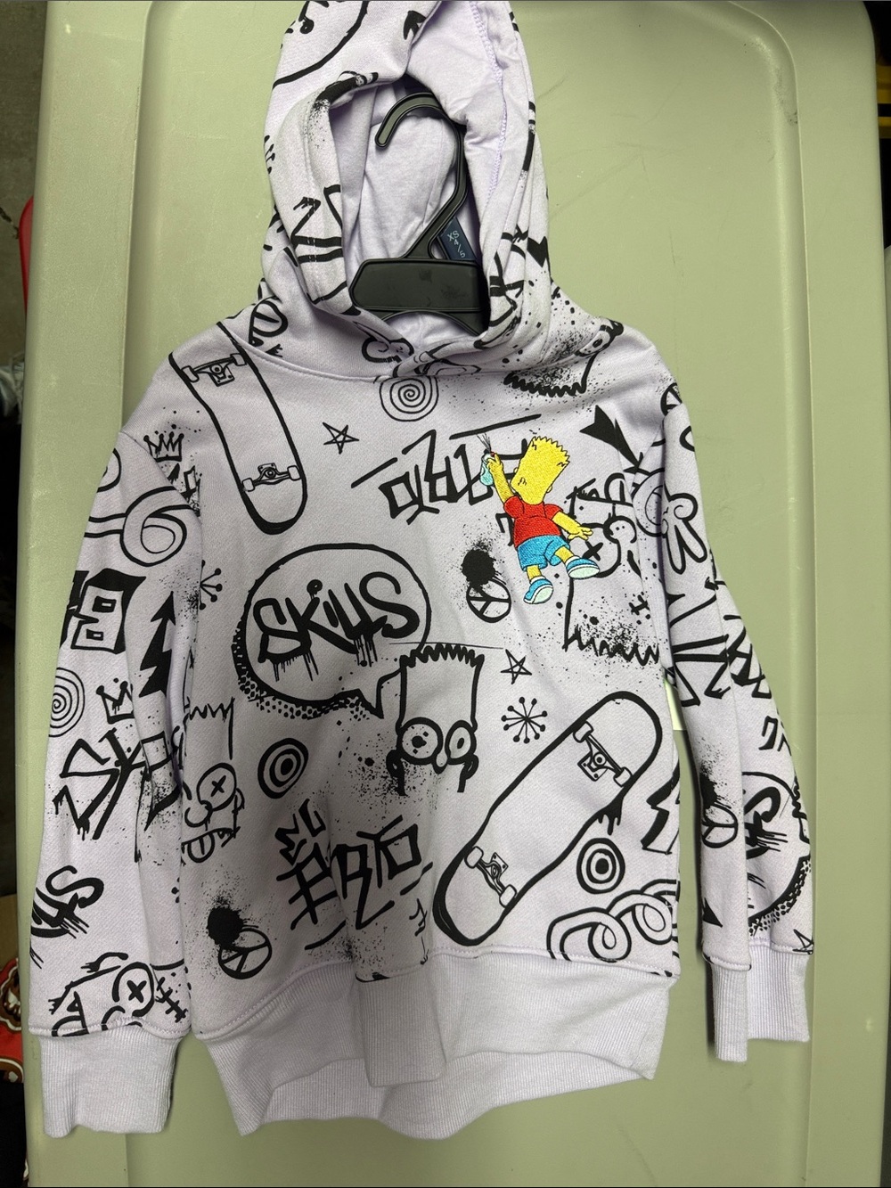 Kids Graphic Hoodie with Bart Simpson Print
